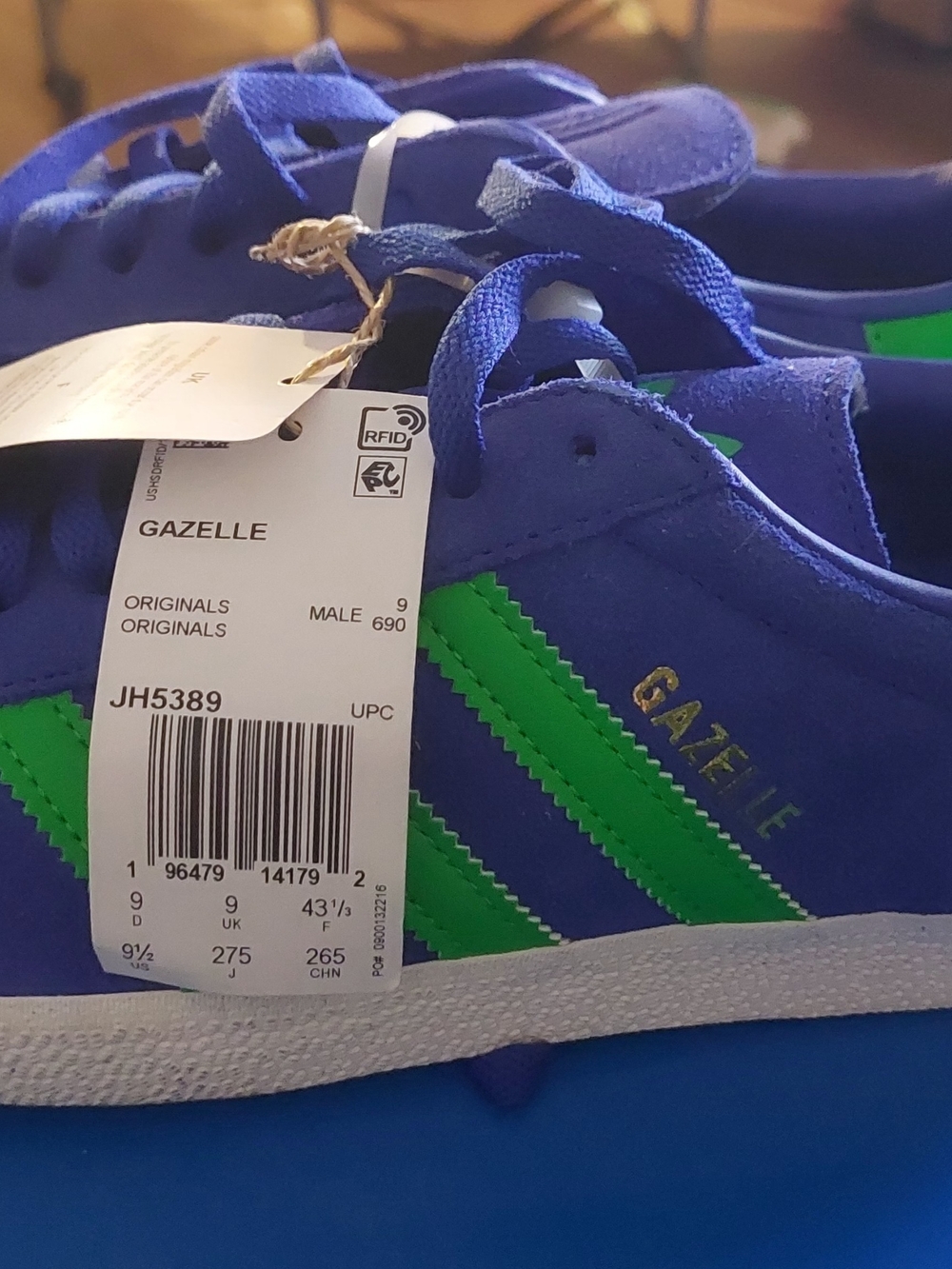 Adidas Gazelle Men's Blue & Green Suede Sneakers